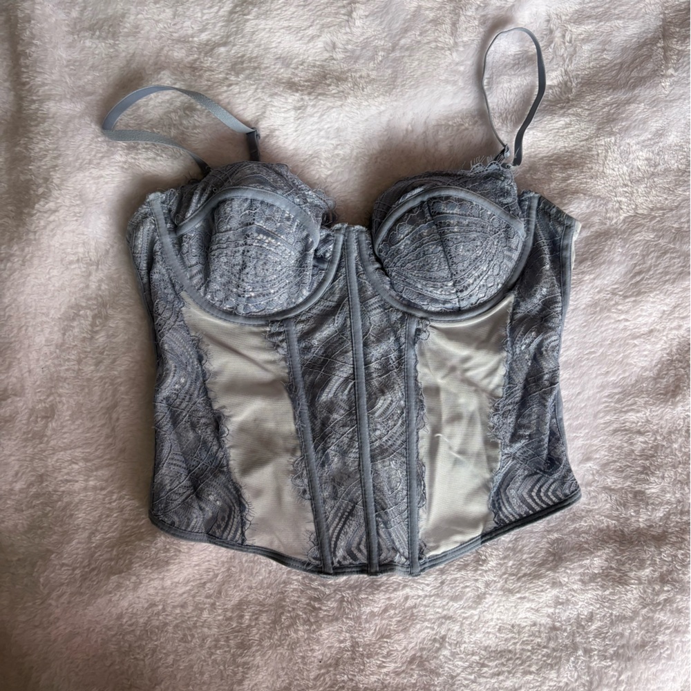 Garage Blue Lace Bustier Top
